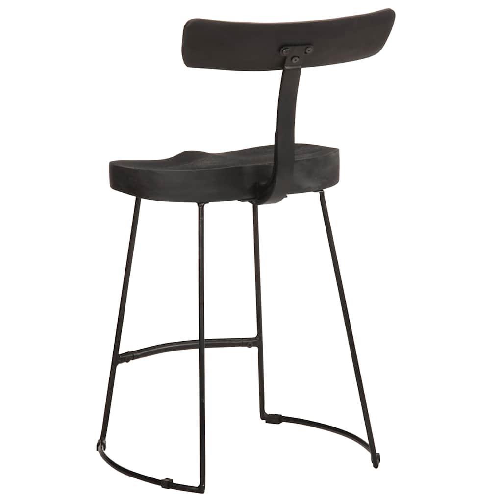 Bar Stools 2 pcs Solid Wood Mango Solid Mango Wood Width 49 cm Black 79 cm
