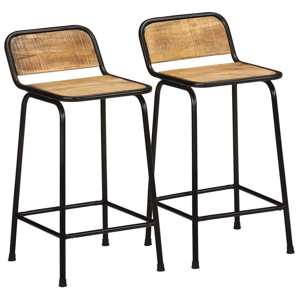 vidaXL Bar Stools 46x35.5x80 cm Solid Wood Reclaimed 2 pcs