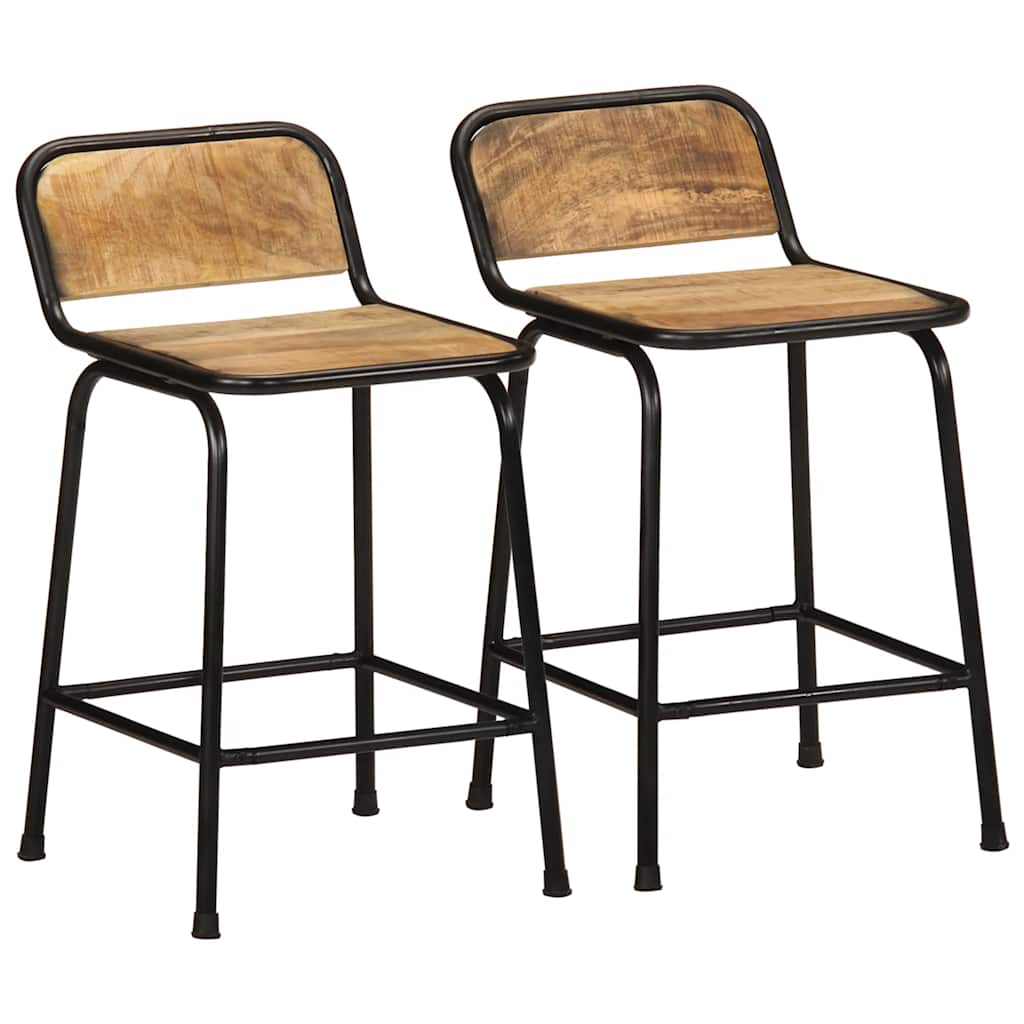 Bar Stools 46x35,5x80 cm Solid Wood Reclaimed 2 Width 46 cm Solid rough mango wood