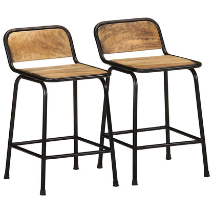 Bar Stools 46x35,5x80 cm Solid Wood Reclaimed 2 Width 46 cm Solid rough mango wood