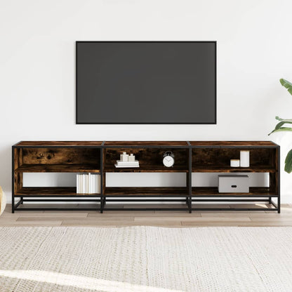vidaXL TV Cabinet Smoked Oak 180x40x46 cm Engineered Wood 3