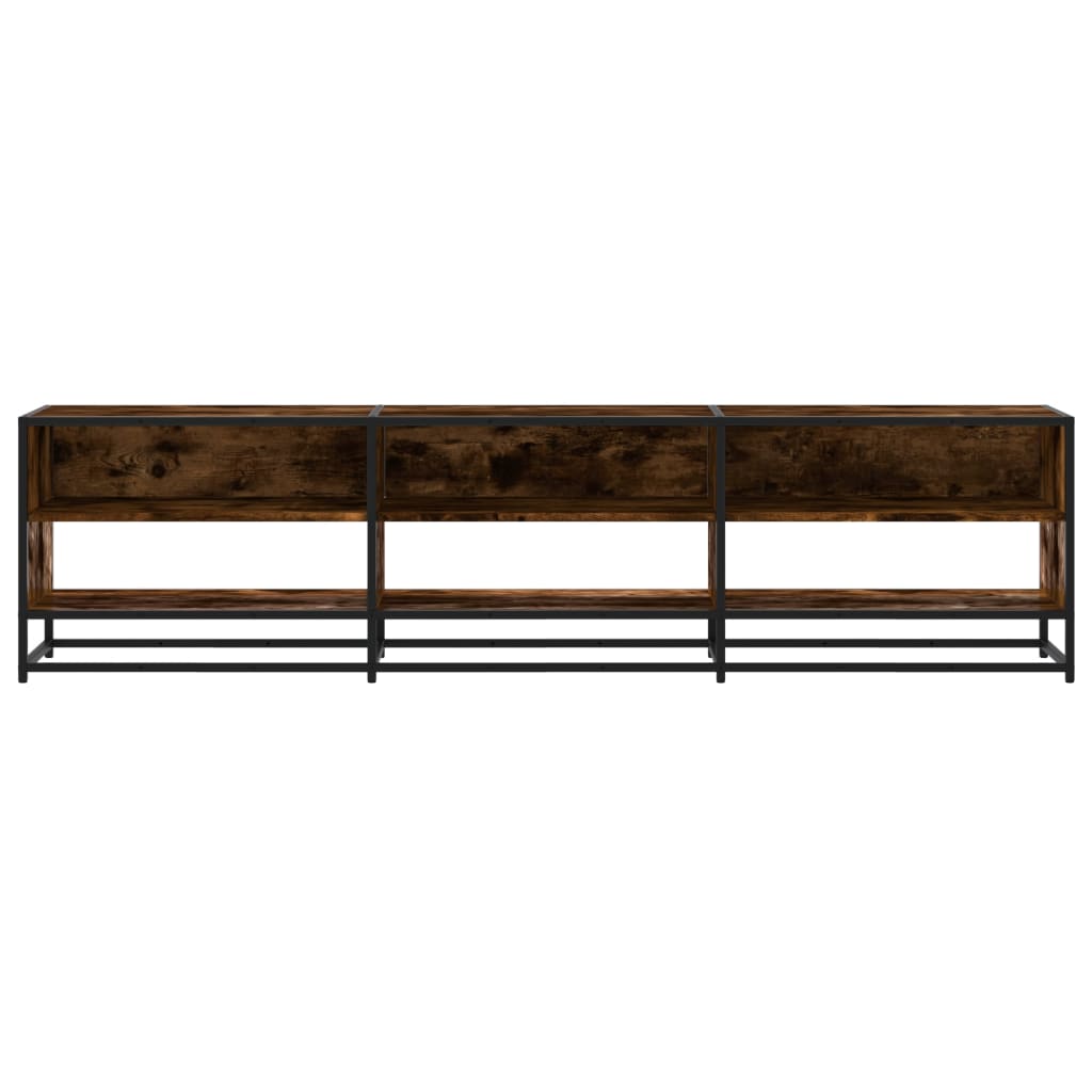 vidaXL TV Cabinet Smoked Oak 180x40x46 cm Engineered Wood 4