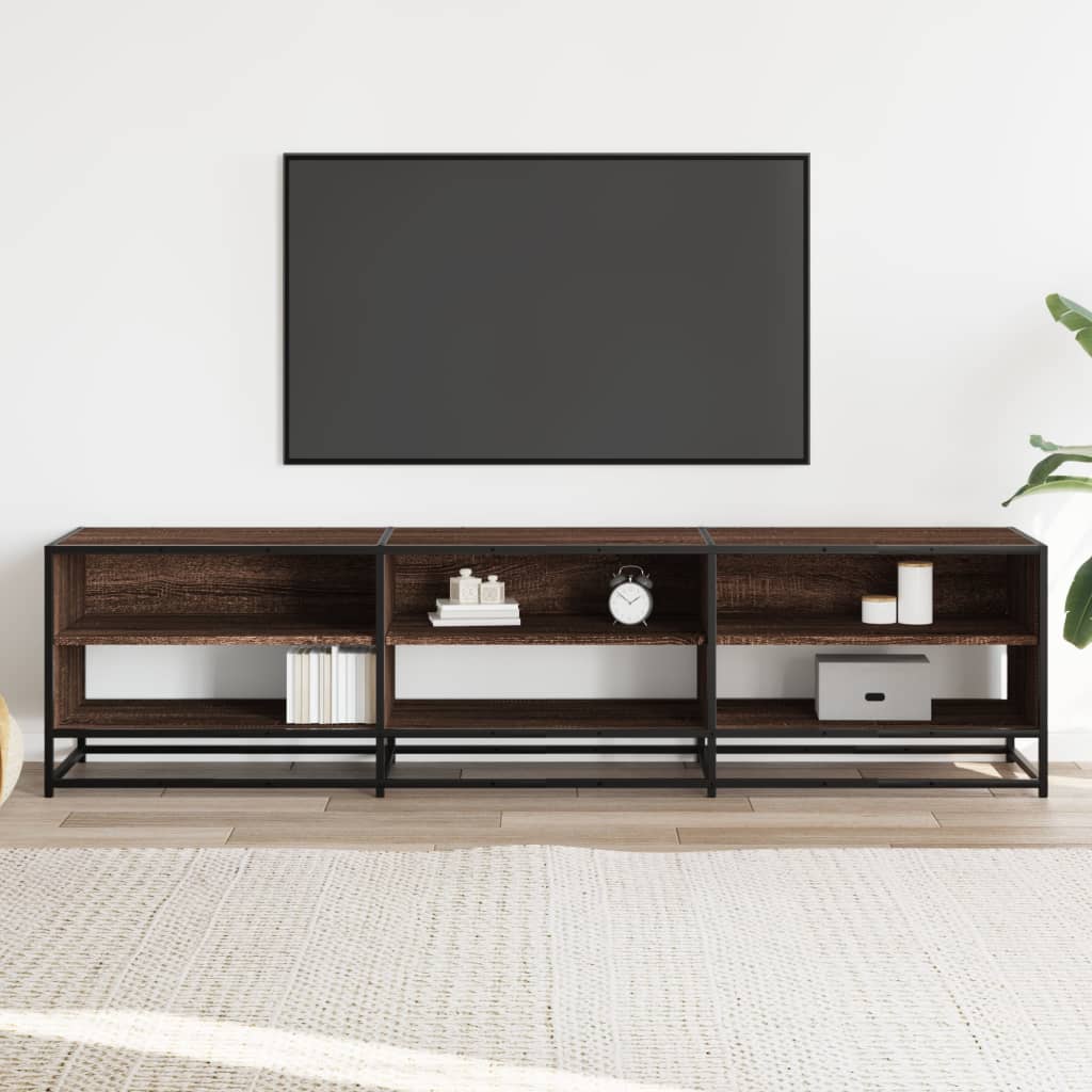 vidaXL TV Cabinet Brown Oak 180x40x46 cm Engineered Wood 3