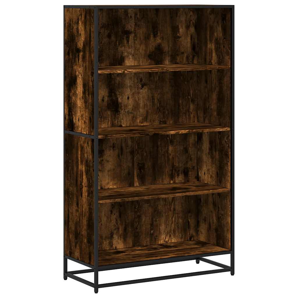 vidaXL Bookcase Smoked Oak 80.5x35x139 cm Engineered Wood 2