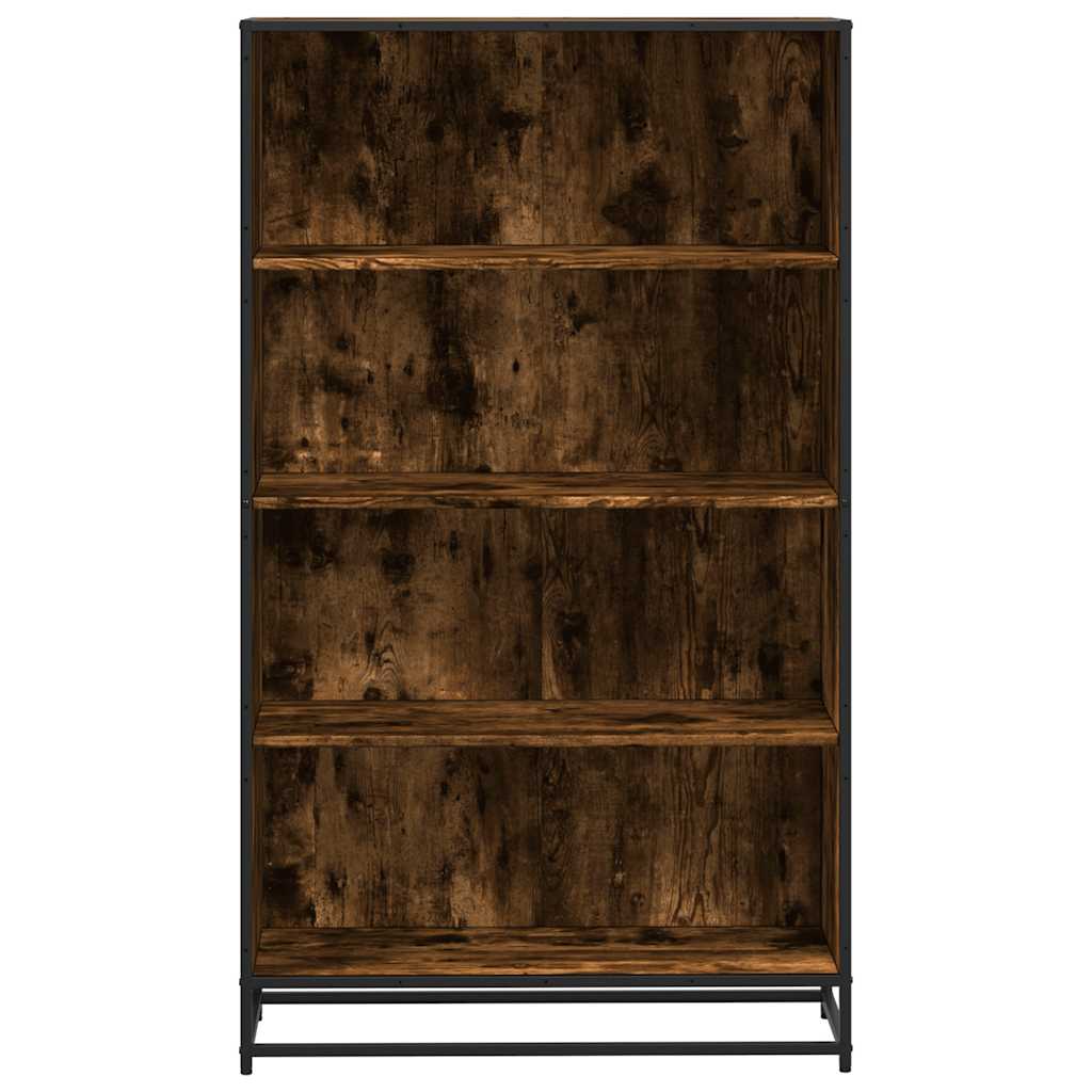 vidaXL Bookcase Smoked Oak 80.5x35x139 cm Engineered Wood 4