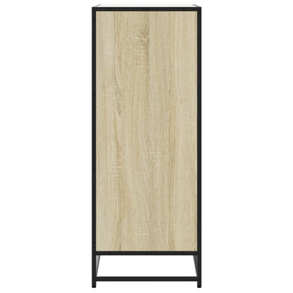 vidaXL Shoe Cabinet Sonoma Oak 75x38x97.5 cm Engineered Wood and Metal 5