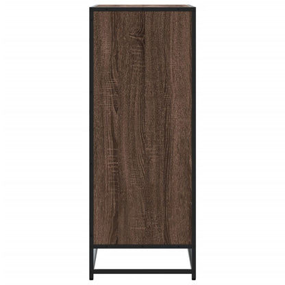vidaXL Shoe Cabinet Brown Oak 75x38x97.5 cm Engineered Wood and Metal 5