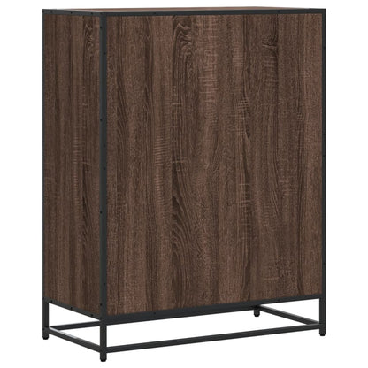 vidaXL Shoe Cabinet Brown Oak 75x38x97.5 cm Engineered Wood and Metal 6