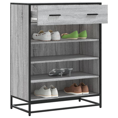 Shoe Cabinet 75x38x97,5 cm Engineered Wood and Metal Grey sonoma