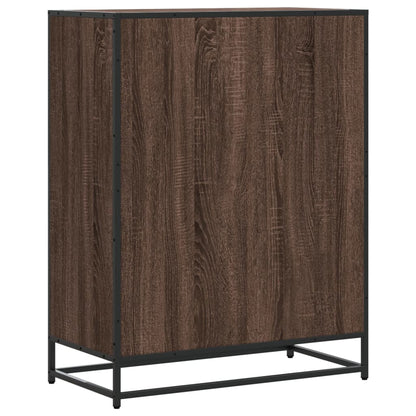 vidaXL Shoe Cabinet Brown Oak 75x38x97.5 cm Engineered Wood and Metal 6