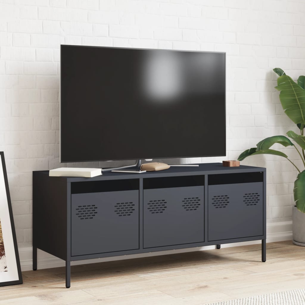vidaXL TV Cabinet Anthracite 101.5x39x43.5 cm Cold-rolled Steel 3