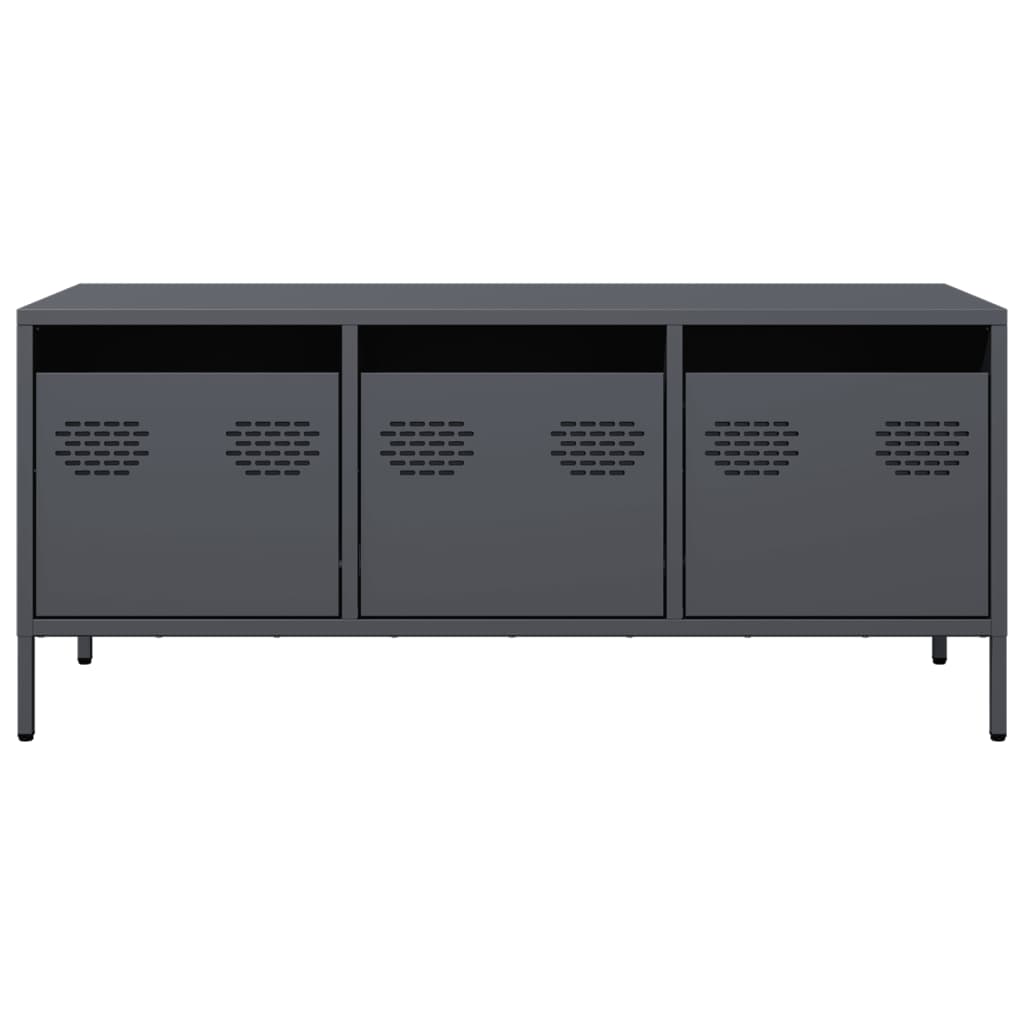 vidaXL TV Cabinet Anthracite 101.5x39x43.5 cm Cold-rolled Steel 4