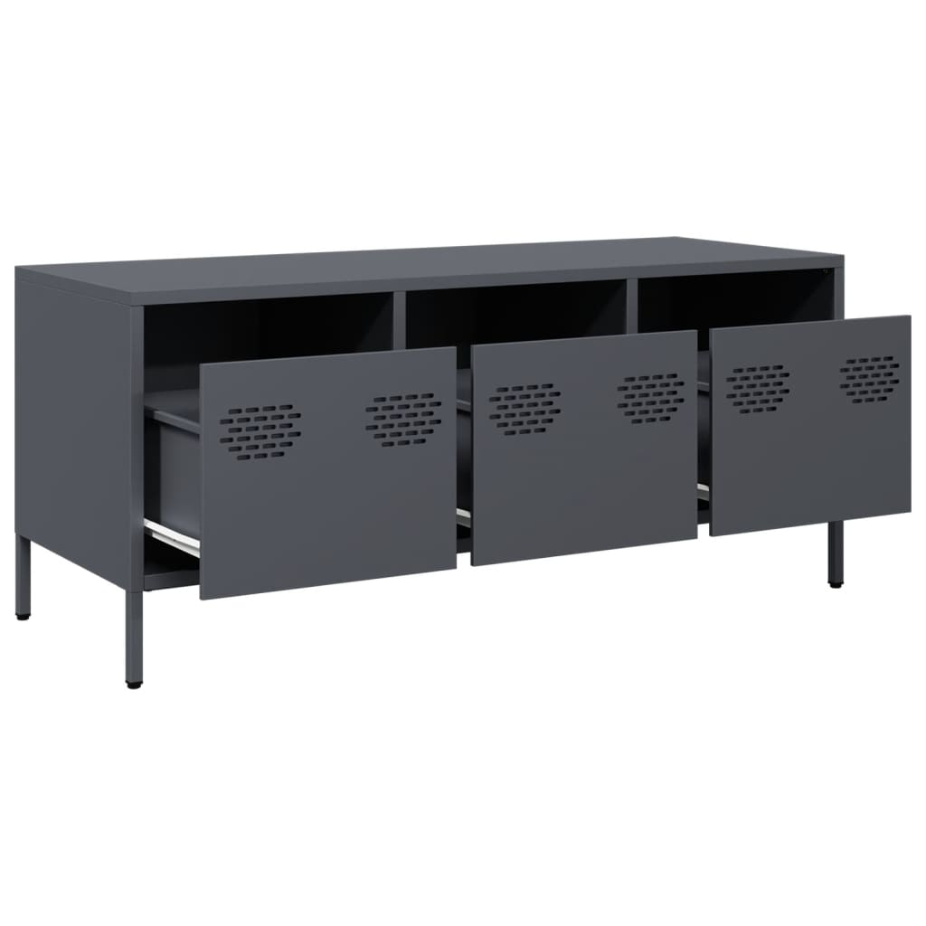 vidaXL TV Cabinet Anthracite 101.5x39x43.5 cm Cold-rolled Steel 5