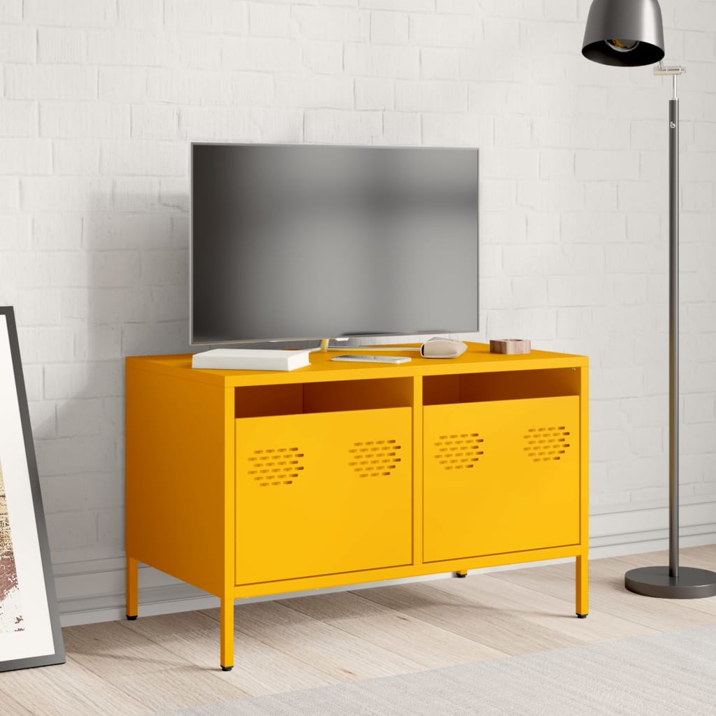 vidaXL TV Cabinet Mustard Yellow 68x39x43.5 cm Cold-rolled Steel 3