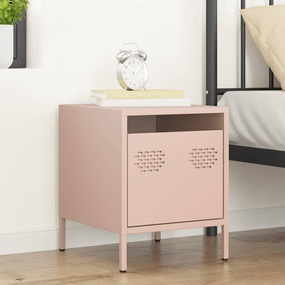 vidaXL Bedside Cabinet Pink 35x39x43.5 cm Steel 3