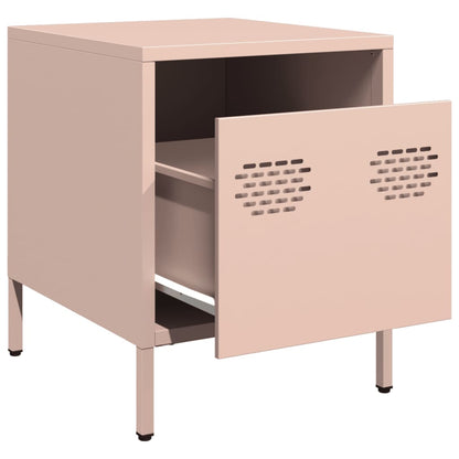 vidaXL Bedside Cabinet Pink 35x39x43.5 cm Steel 4