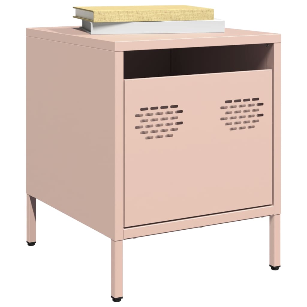 vidaXL Bedside Cabinet Pink 35x39x43.5 cm Steel 1
