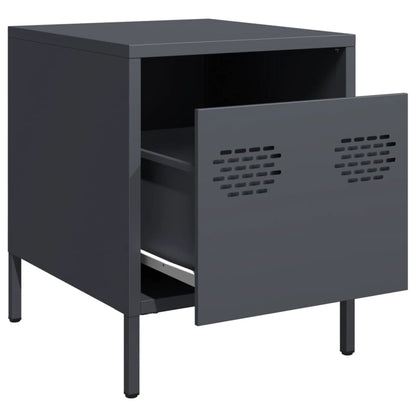 vidaXL Bedside Cabinets 2 pcs Anthracite 35x39x43.5 cm Steel 4