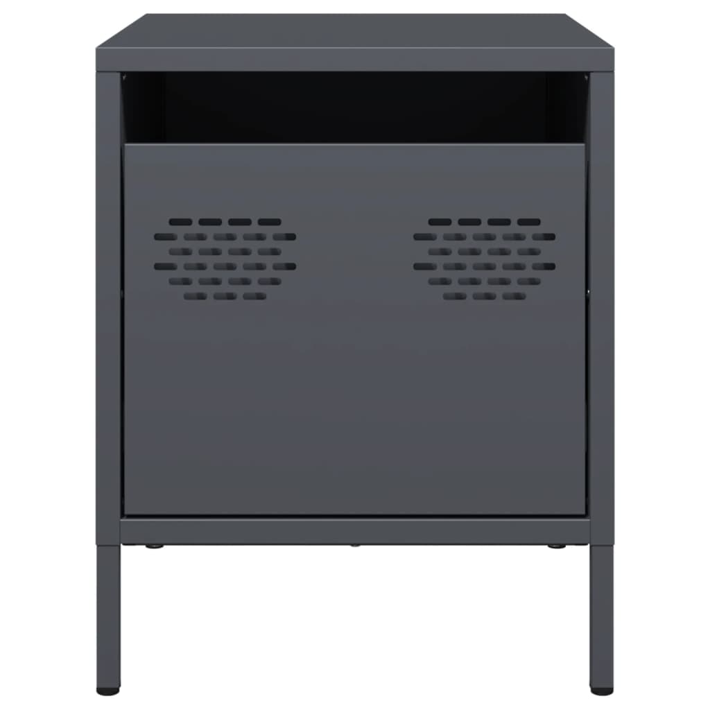 vidaXL Bedside Cabinets 2 pcs Anthracite 35x39x43.5 cm Steel 5