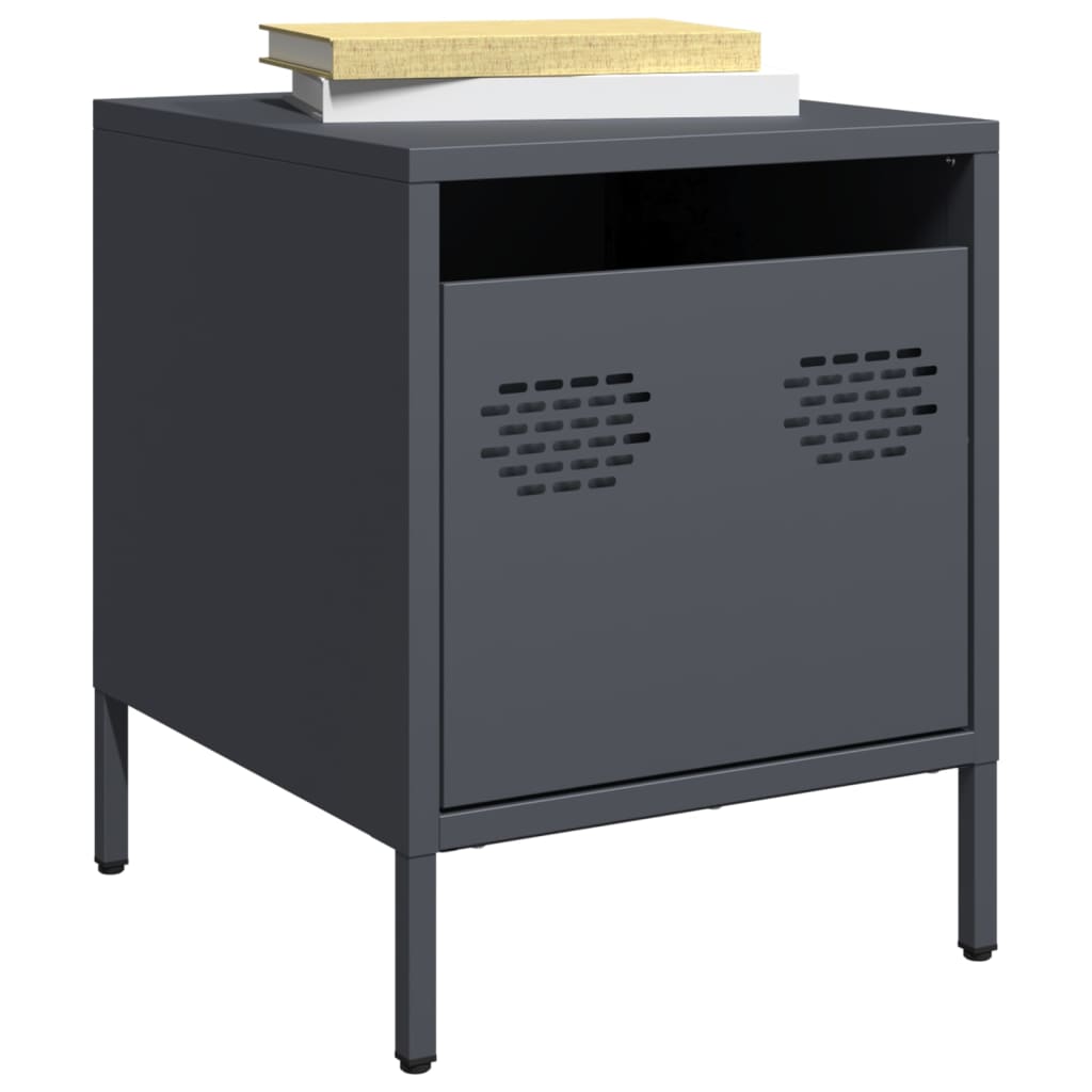 vidaXL Bedside Cabinets 2 pcs Anthracite 35x39x43.5 cm Steel 1