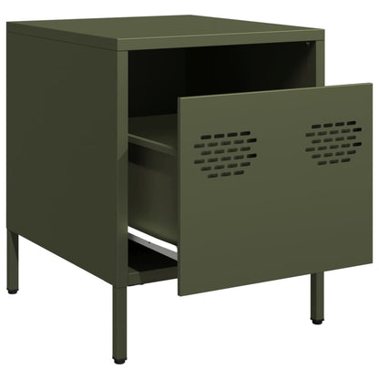 vidaXL Bedside Cabinet Olive Green 35x39x43.5 cm Steel 4