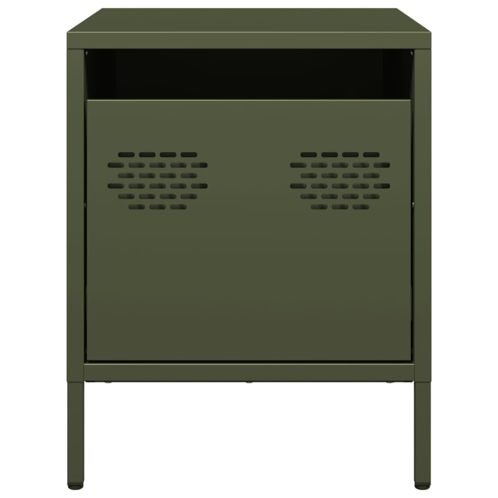 vidaXL Bedside Cabinets 2 pcs Olive Green 35x39x43.5 cm Steel 5