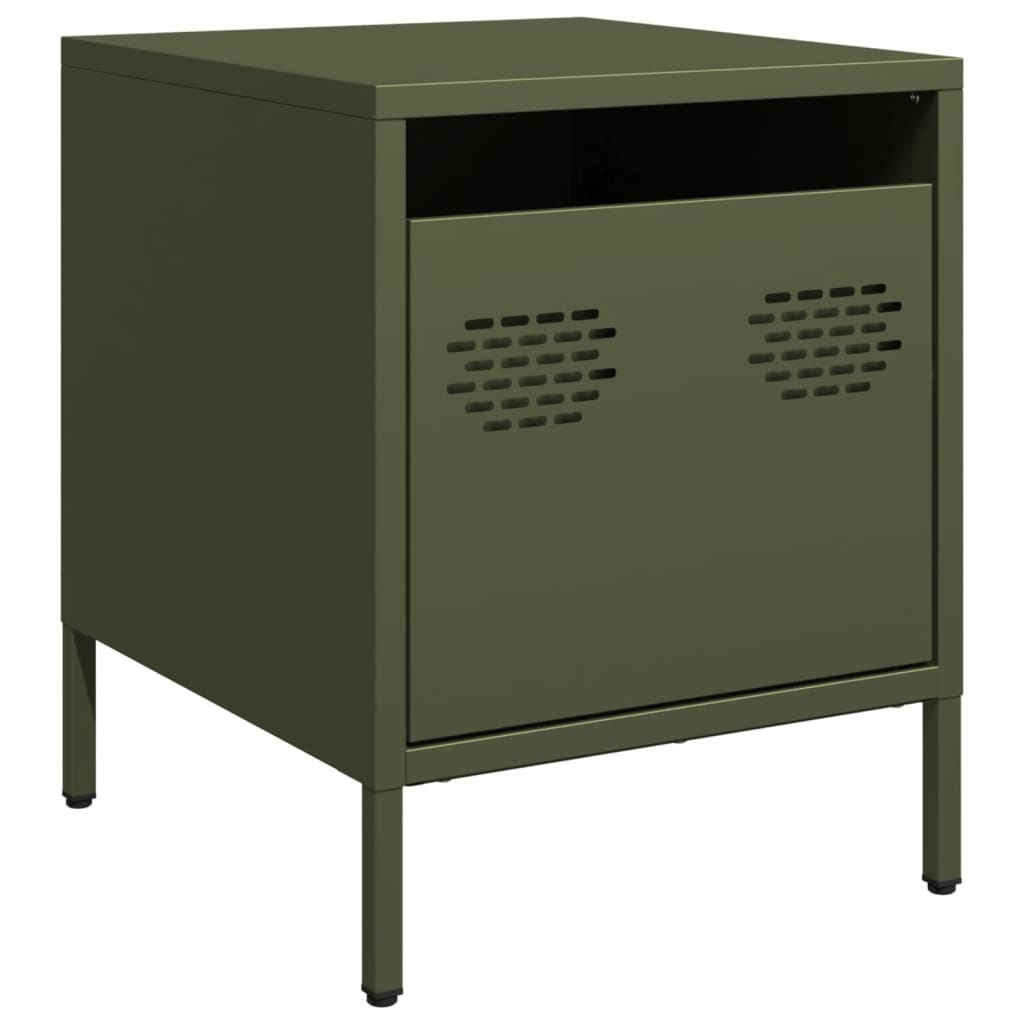 vidaXL Bedside Cabinets 2 pcs Olive Green 35x39x43.5 cm Steel 6