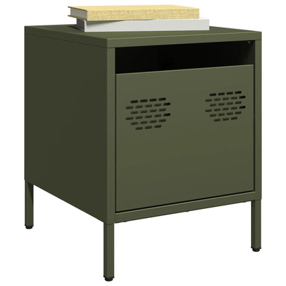 vidaXL Bedside Cabinets 2 pcs Olive Green 35x39x43.5 cm Steel 1