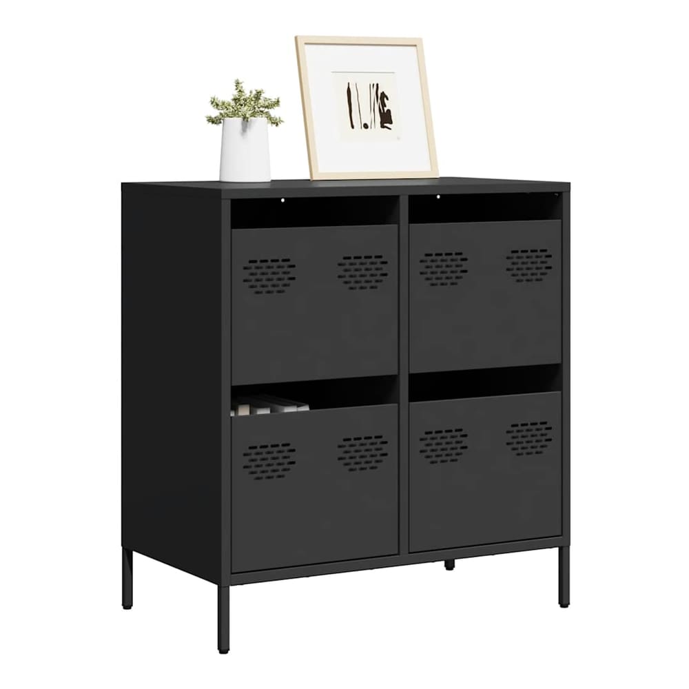 Sideboard 68x39x73,5 cm Cold-rolled Steel Black 68 cm
