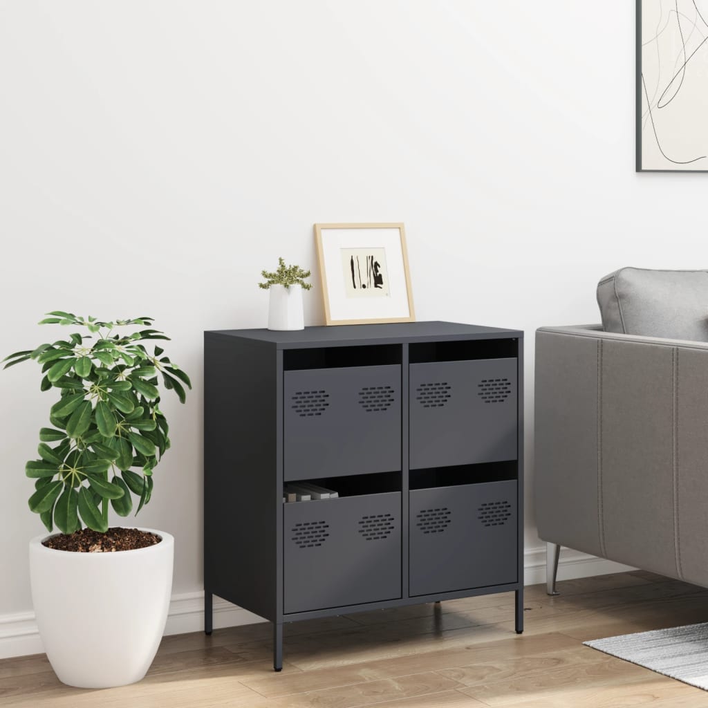 vidaXL Sideboard Anthracite 68x39x73.5 cm Cold-rolled Steel 3
