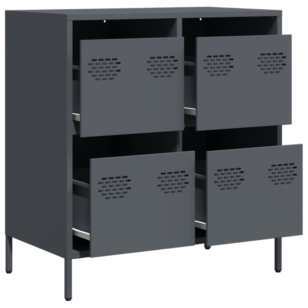 vidaXL Sideboard Anthracite 68x39x73.5 cm Cold-rolled Steel 4