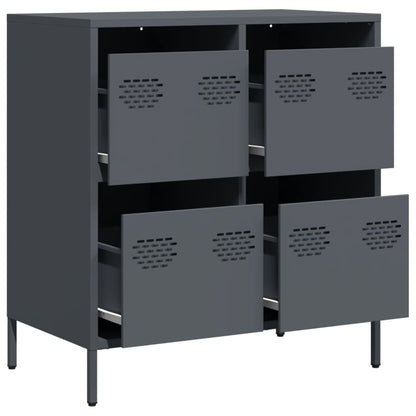 vidaXL Sideboard Anthracite 68x39x73.5 cm Cold-rolled Steel 4