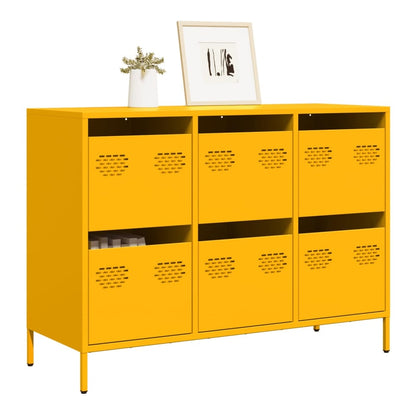 Sideboard 68x39x73,5 cm Cold-rolled Steel Mustard yellow 101.5 cm