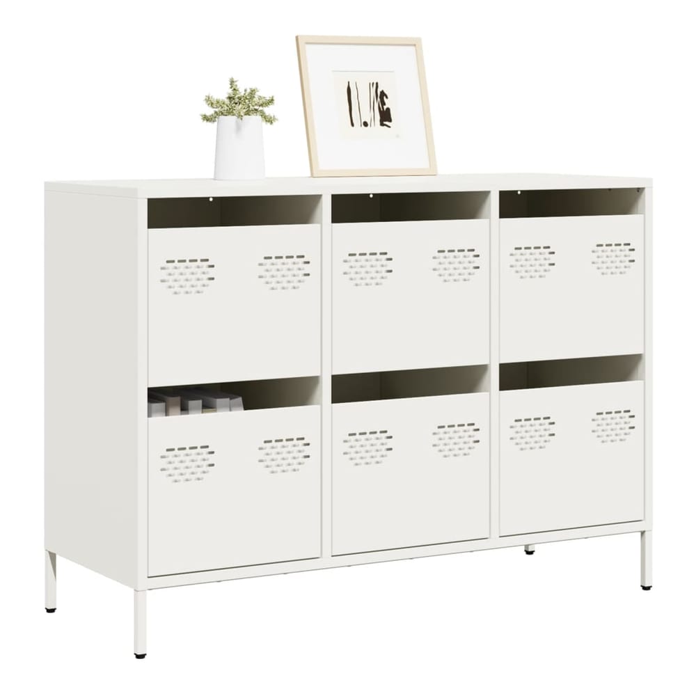 Sideboard 68x39x73,5 cm Cold-rolled Steel White 101.5 cm