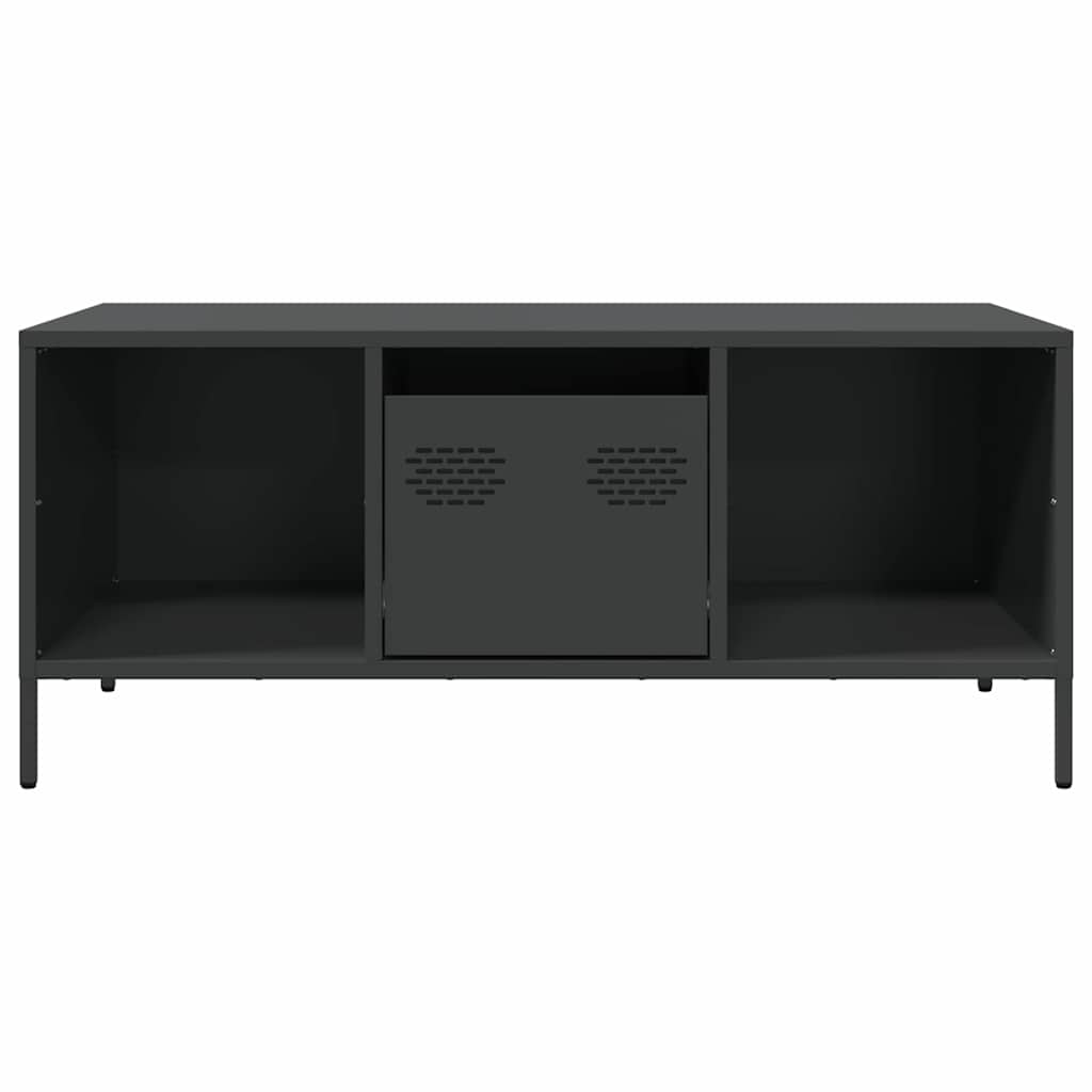 vidaXL Coffee Table Black 101.5x50x43.5 cm Cold-rolled Steel 4