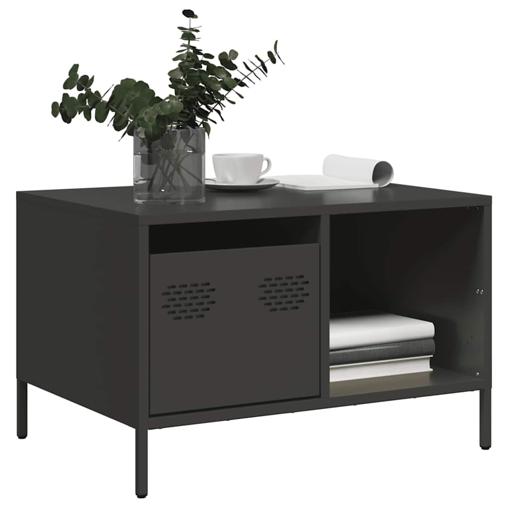 vidaXL Coffee Table Black 68.5x50x43.5 cm Cold-rolled Steel 1