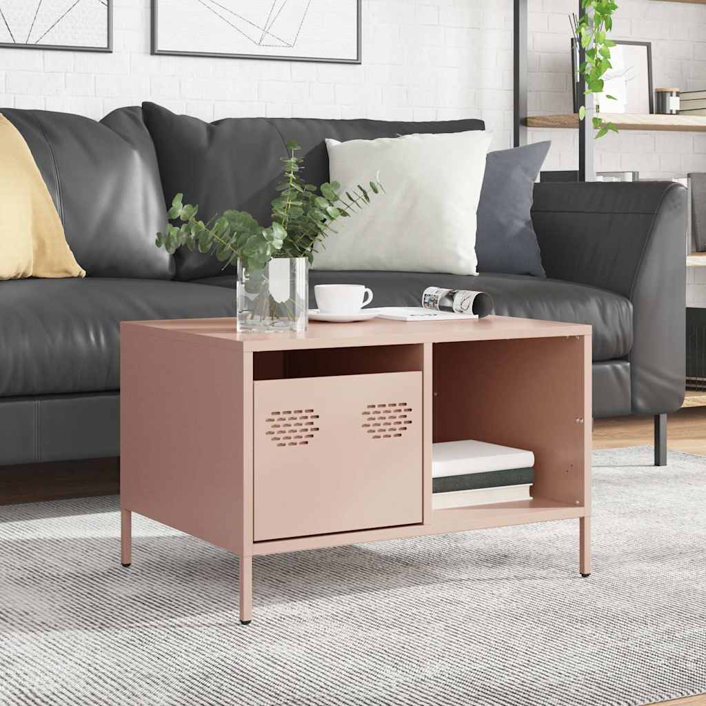 vidaXL Coffee Table Pink 68.5x50x43.5 cm Cold-rolled Steel 3