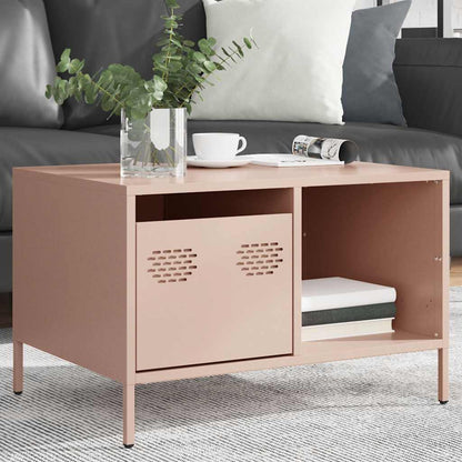 vidaXL Coffee Table Pink 68.5x50x43.5 cm Cold-rolled Steel 4
