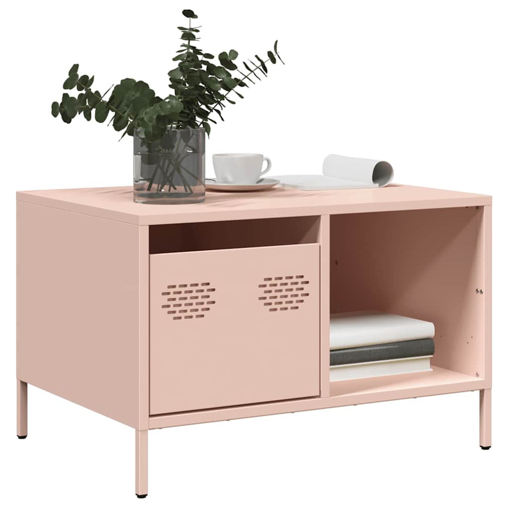 vidaXL Coffee Table Pink 68.5x50x43.5 cm Cold-rolled Steel 1