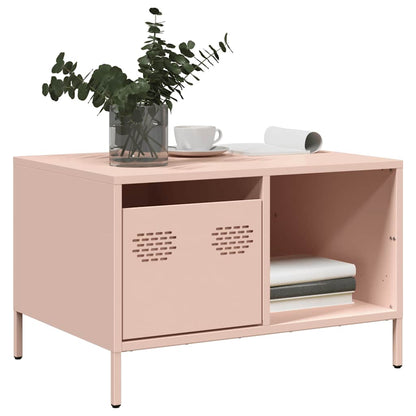 vidaXL Coffee Table Pink 68.5x50x43.5 cm Cold-rolled Steel 1