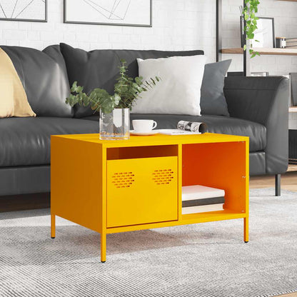 vidaXL Coffee Table Mustard Yellow 68.5x50x43.5 cm Cold-rolled Steel 3