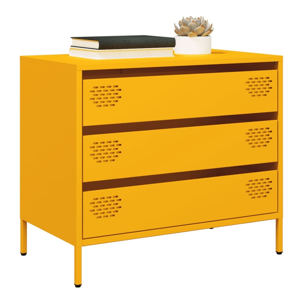 Sideboard 68x39x58,5 cm Cold-rolled Steel Yellow