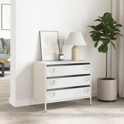 vidaXL Sideboard White 68x39x58.5 cm Cold-rolled Steel 3