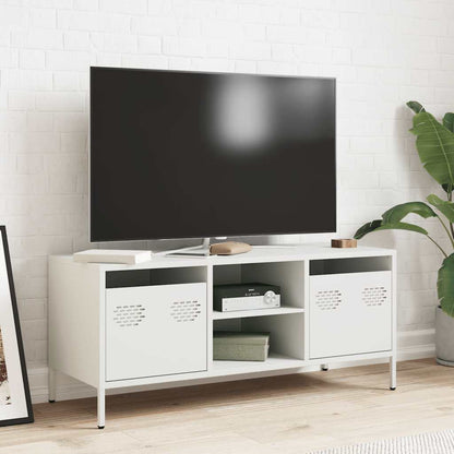 vidaXL TV Cabinet White 101.5x39x43.5 cm Cold-rolled Steel 3