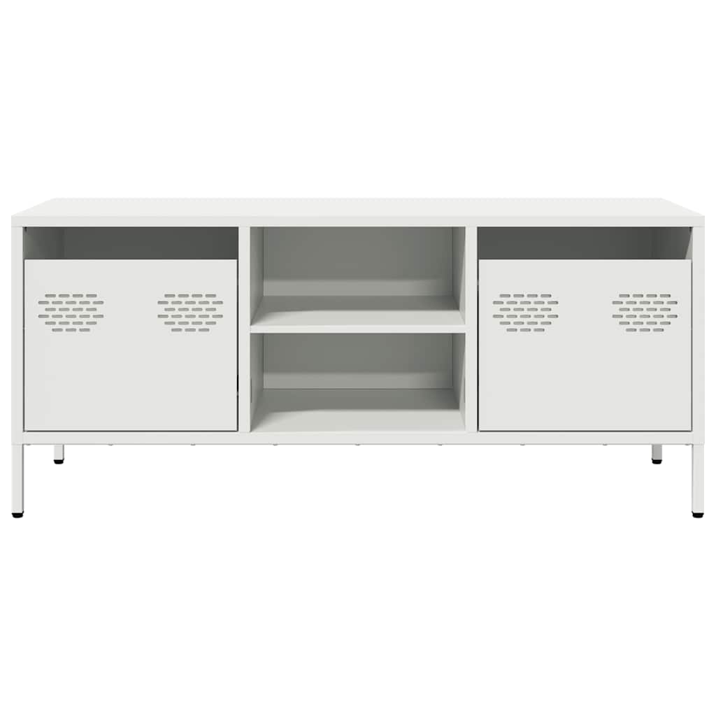 vidaXL TV Cabinet White 101.5x39x43.5 cm Cold-rolled Steel 4