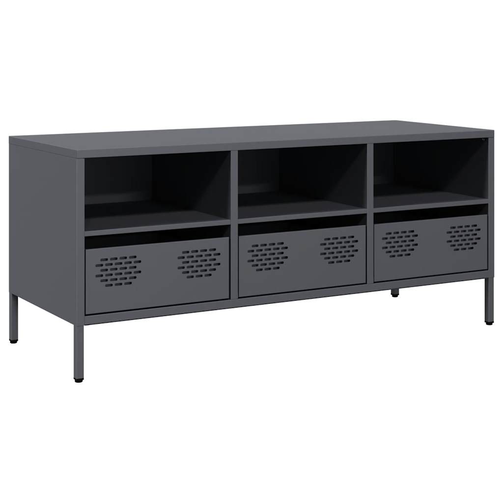 vidaXL TV Cabinet Anthracite 101.5x39x43.5 cm Cold-rolled Steel 2