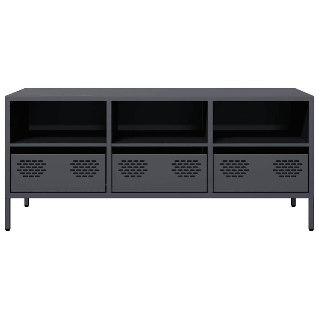 vidaXL TV Cabinet Anthracite 101.5x39x43.5 cm Cold-rolled Steel 4