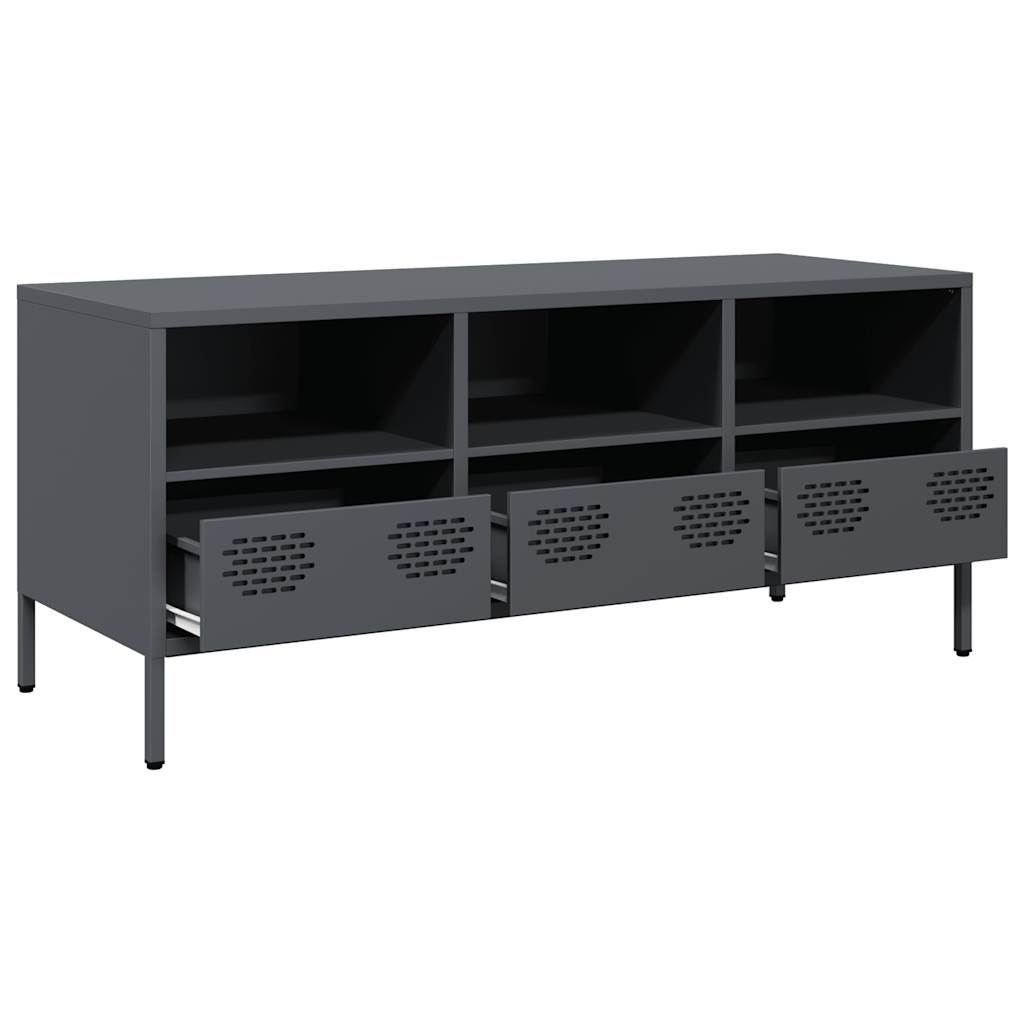 vidaXL TV Cabinet Anthracite 101.5x39x43.5 cm Cold-rolled Steel 5
