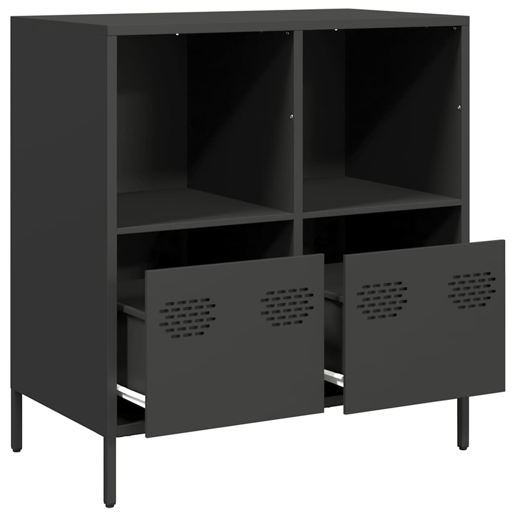 vidaXL Sideboard Black 68x39x73.5 cm Cold-rolled Steel 5