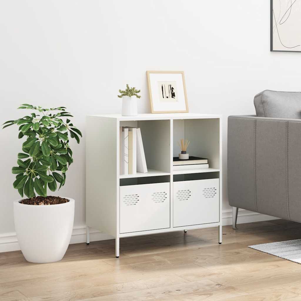 vidaXL Sideboard White 68x39x73.5 cm Cold-rolled Steel 3